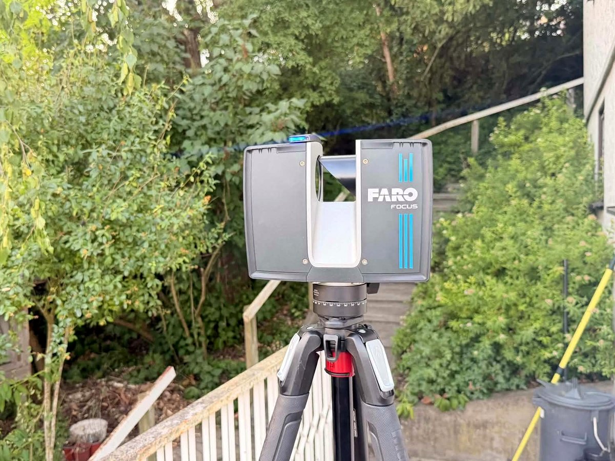 Relevé extérieur 3D d'une villa au scanner FARO Focus Premium